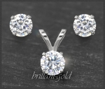 Brillant 585 Gold Schmuckset; 0,62ct, Lupenrein